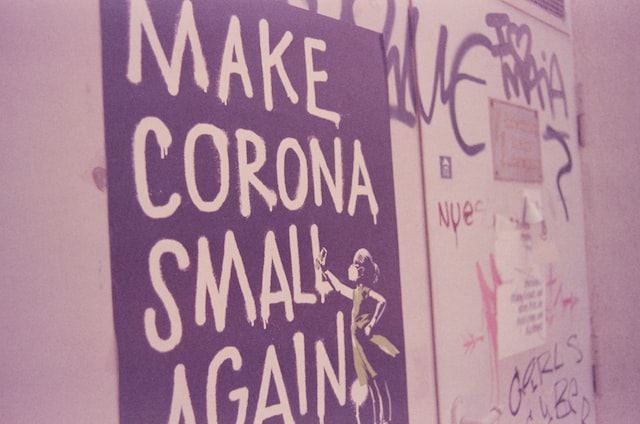 Make Corona Small Again Grafitti auf Leinwand